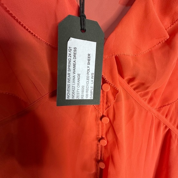 Allsaints Liana Waimea Dress in Zesty Orange. NWT Size 6 - Picture 5 of 7